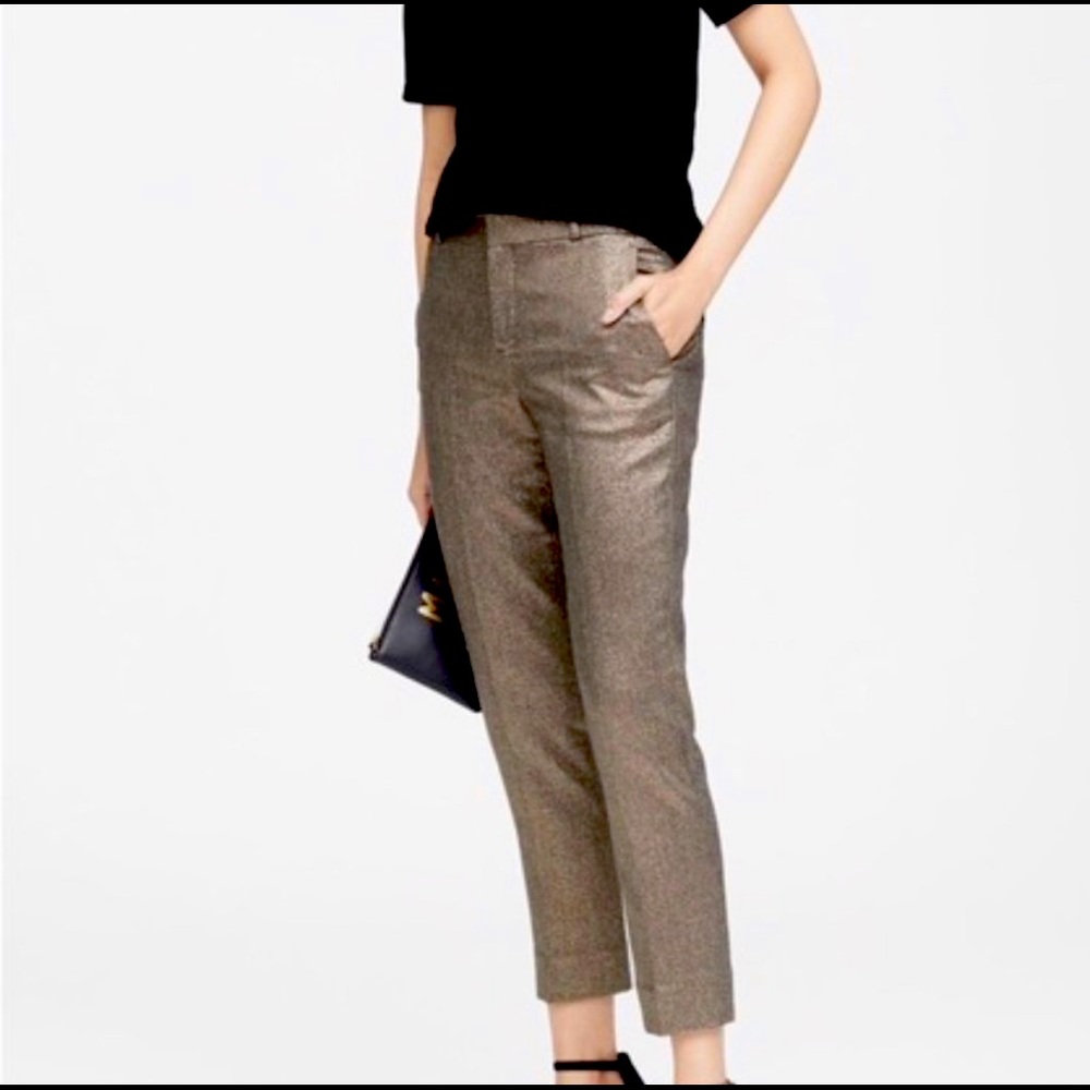 *NWT* Banana Republic Gold Sparkle Midrise pant. Size:4